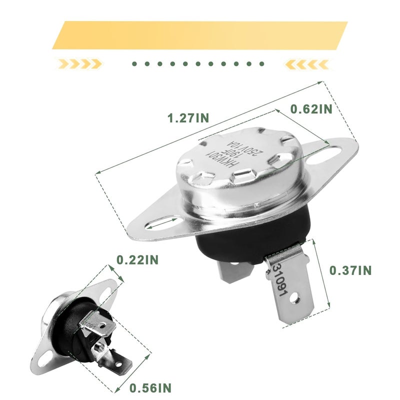 BKIFU 31091 Limit Switch 190℉ Fit for Atwood/Hydro Flame/Dometic RV Furnace,Furnace Replacemet Parts,High Temperature Limit Switch 190℉(2PCS) - Image 2
